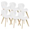 Set De 6 Sillas De Comedor Älmhult Diseño Escandinavo Polipiel Y Madera 81 X 57 X 49 Cm - Blanco [en.casa]