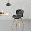 Set De 6 Sillas De Comedor Älmhult Diseño Escandinavo Polipiel Y Madera 81 X 57 X 49 Cm - Negro [en.casa]