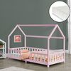 Cama Para Niños De Madera Pino Cama Infantil Con Reja Protectora Forma De Casa Rosa Casita  Blanco Mate Lacado [en.casa]® Y [neu.haus]®