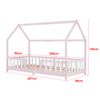 Cama Para Niños De Madera Pino Cama Infantil Con Reja Protectora Forma De Casa Rosa Casita  Blanco Mate Lacado [en.casa]® Y [neu.haus]®