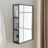 Espejo De Pared Sunne Rectangular Con Estantes Acero Y Cristal 60 X 36 X 13 Cm - Negro [ En.casa]