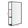 Espejo De Pared Sunne Rectangular Con Estantes Acero Y Cristal 60 X 36 X 13 Cm - Negro [ En.casa]