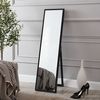 Espejo De Pie Giovinazzo Ajustable Inclinable Mdf Negro [en.casa]