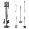 Juego De Accesorios Para Chimenea Dovre 5 Piezas 80 X Ø 18 Cm Metal Plata [en.casa]