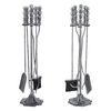 Juego De Accesorios Para Chimenea Dovre 5 Piezas 80 X Ø 18 Cm Metal Plata [en.casa]