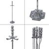 Juego De Accesorios Para Chimenea Dovre 5 Piezas 80 X Ø 18 Cm Metal Plata [en.casa]