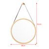 Espejo De Pared Para El Baño Bykle Con Correa 60 X Ø 38 Cm Bambú Natural [en.casa]