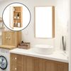 Mueble De Pared Para Baño Con Espejo Ikorfat Estantes Ajustables Bambú 61 X 35 X 14 Cm Natural [en.casa]