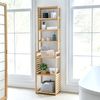 Mueble columna de baño Forssa de 7 niveles bambú 165 x 42 x 28 cm natural  [en.casa]