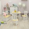 Juego De Mesa Con 2 Sillas Y 1 Banco Para Niños Lousame Pino Mdf Natural / Blanco [en.casa]