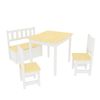 Juego De Mesa Con 2 Sillas Y 1 Banco Para Niños Lousame Pino Mdf Natural / Blanco [en.casa]