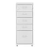 Archivador Móvil Kökar Con 5 Cajones 69x28x41 Cm Acero - Blanco Mate [en.casa]