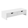 Soporte Para Monitor Mänttä Con 2 Cajones Aglomerado 50 X 18 X 13 Cm Blanco [en.casa]