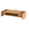 Soporte Para Monitor De Ordenador Hartola Con Estante Y Ranuras Bambú 65 X 28 X 15 Cm - Natural [en.casa]