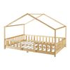 Cama Para Niños Treviolo Forma De Casa Pino 120x200 Cm - Pino Natural [en.casa]