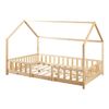 Cama Para Niños Sisimiut Forma De Casa Pino 140x200 Cm - Pino Natural [en.casa]