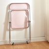 Silla Plegable Pornainen Transparente Acero Cromado 74x46x47 Cm Rosa - [en.casa]