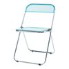 Silla Plegable Pornainen Transparente Acero Cromado 74x46x47 Cm Azul Claro - [en.casa]