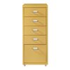 Archivador Móvil Kökar Con 5 Cajones 69x28x41 Cm Acero - Amarillo [en.casa]