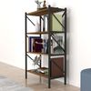 Librería Vanylven De 4 Niveles Aglomerado/metal 121 X 66 X 34 Cm Nogal [en.casa]