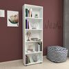 Librería Vara De 5 Niveles Aglomerado 172 X 55 X 20 Cm Blanco [en.casa]