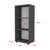 Librería Vara De 3 Niveles Aglomerado 108 X 49 X 30 Cm Antracita [en.casa]