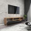 Mueble De Tv Torsby Con 3 Puertas Aglomerado 140x30x46cm Roble/ Antracita [en.casa]