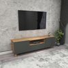 Mueble De Tv Torsby Con 3 Puertas Aglomerado 140x30x46cm Roble/ Antracita [en.casa]