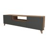 Mueble De Tv Torsby Con 3 Puertas Aglomerado 140x30x46cm Roble/ Antracita [en.casa]