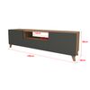 Mueble De Tv Torsby Con 3 Puertas Aglomerado 140x30x46cm Roble/ Antracita [en.casa]