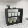 Estantería De Cocina Hjo 2 Niveles Aglomerado 40 X 44 X 20 Cm Mármol Negro [en.casa]