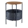 Mesa Auxiliar Suonenjoki Metal/aglomerado 59 X Ø 47cm Negro Efecto Nogal Gris [en.casa]