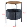 Mesa Auxiliar Suonenjoki Metal/aglomerado 59 X Ø 47cm Negro Efecto Nogal Gris [en.casa]