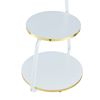 Mesa Auxiliar Sipoo Metal/aglomerado 74x46x37 Cm Blanco / Dorado [en.casa]