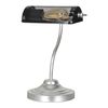Lámpara De Mesa Ditton Banquero 1x E27 60 W Metal 37 X 26 X 26 Cm - Plateado Y Negro [lux.pro]