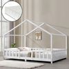 Cama Para Niños Treviolo Forma De Casa Pino Con Colchón 120x200 Cm Blanco Mate [en.casa][neu.haus]