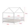 Cama Para Niños Treviolo Forma De Casa Pino Con Colchón 120x200 Cm Blanco Mate [en.casa][neu.haus]