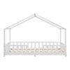 Cama Para Niños Treviolo Forma De Casa Pino Con Colchón 120x200 Cm Blanco Mate [en.casa][neu.haus]