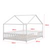 Cama Para Niños Treviolo Forma De Casa Pino Con Colchón 140x200 Cm Blanco Mate [en.casa][neu.haus]