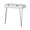 Mesa Consola Ebeltoft Con 2 Cajones Aglomerado 90 X 90 X 40 Cm Blanco / Negro [en.casa]