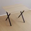 Juego De 2 Patas De Mesa Høng En Forma De X Acero Negro Mate 70 X 65 Cm [en.casa]