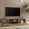 Mueble Tv Lempäälä Con 2 Estantes Y 2 Puertas Aglomerado/metal 39 X 160 X 35 Cm - Roble Rústico / Antracita [en.casa]