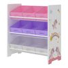 Estantería Para Niños Boiro 3 Niveles Unicornio Aglomerado/poliéster 60 X 62 X 30 Cm Multicolor [en.casa]