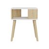 Mesa Auxiliar Lekeberg Aglomerado/madera 60 X 45 X 35 Cm Blanco / Roble [en.casa]