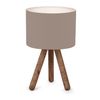 Lámpara De Mesa Preston 1xe27 20 W Madera /tela 15 X Ø 18 Cm Color Arena / Efecto Madera [lux.pro]