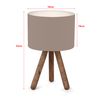 Lámpara De Mesa Preston 1xe27 20 W Madera /tela 15 X Ø 18 Cm Color Arena / Efecto Madera [lux.pro]