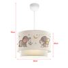 Lámpara Colgante Infantil Lurgan 1xe27 20 W Motivo De Elefante Plástico Tela 70xø30 Cm Blanco [lux.pro]