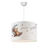 Lámpara Colgante Infantil Rugby 1 X E27 20 W Motivo De Oso Plástico Tela 70 X 28 Cm Blanco [lux.pro]