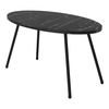 Mesa De Centro Skærbæk Ovalada Aglomerado Y Metal 43 X 90 X 50 Cm - Mármol Negro [en.casa]