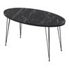 Mesa De Centro Skævinge Ovalada Aglomerado Y Metal 43 X 90 X 50 Cm - Mármol Negro [en.casa]